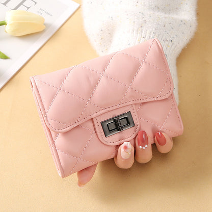 Women's Style Rhombus Short Clutch Korean Versatile Ladies Wallets