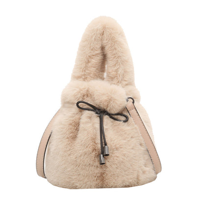 Women's Plush Korean Style Fashion Portable Simple Shoulder Bags