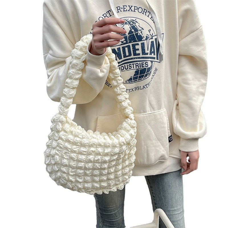 Style Bubble Cloud Dumpling Single Canvas Crossbody Bags