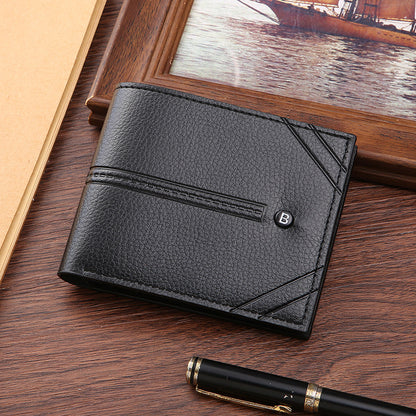 Men's Plain Soft Leather Multiple Slots Large Men's Wallets