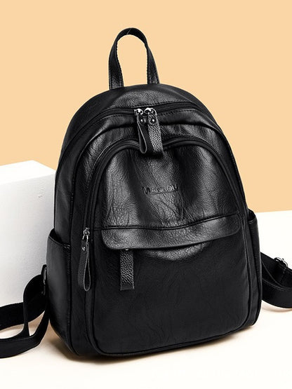 Women's Trendy Korean Style Fashion Soft Leather Backpacks