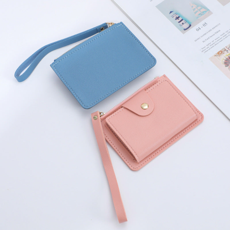 Women's Short Thin Wrist Strap Cute Simple Ladies Wallets