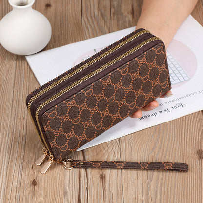 Portefeuilles à fermeture éclair multifonctions pour femmes, pochette longue pour téléphone portable