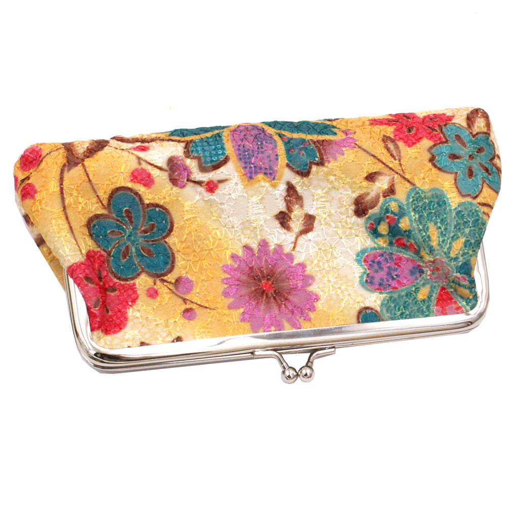 Women's Fashion Embroidery Long Fabric Clutch Ten Ladies Wallets