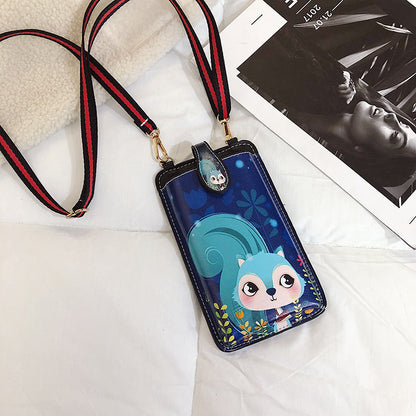 Women's Style Printed Cartoon Mobile Vertical Phone Bags