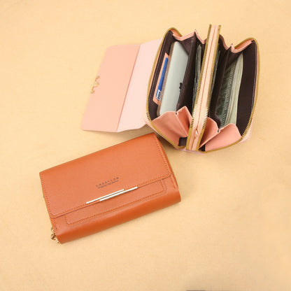 Women's Fashion New Korean Mid-length Clutch Phone Bags