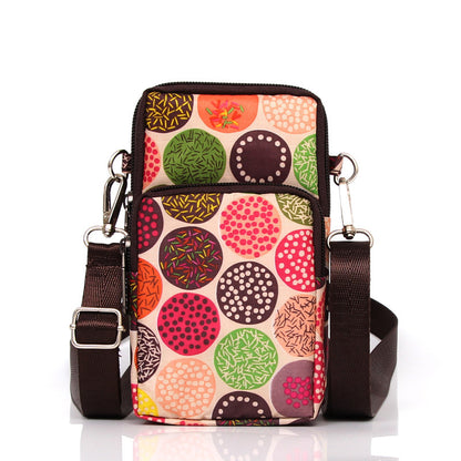 Korean Style Printed Nylon Mini Mobile Phone Bags