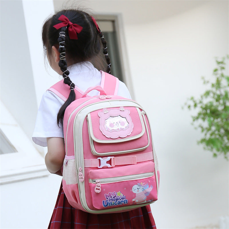 Sacs d'école maternelle de première classe pour enfants, motif dessin animé mignon, soulagement du fardeau de la colonne vertébrale