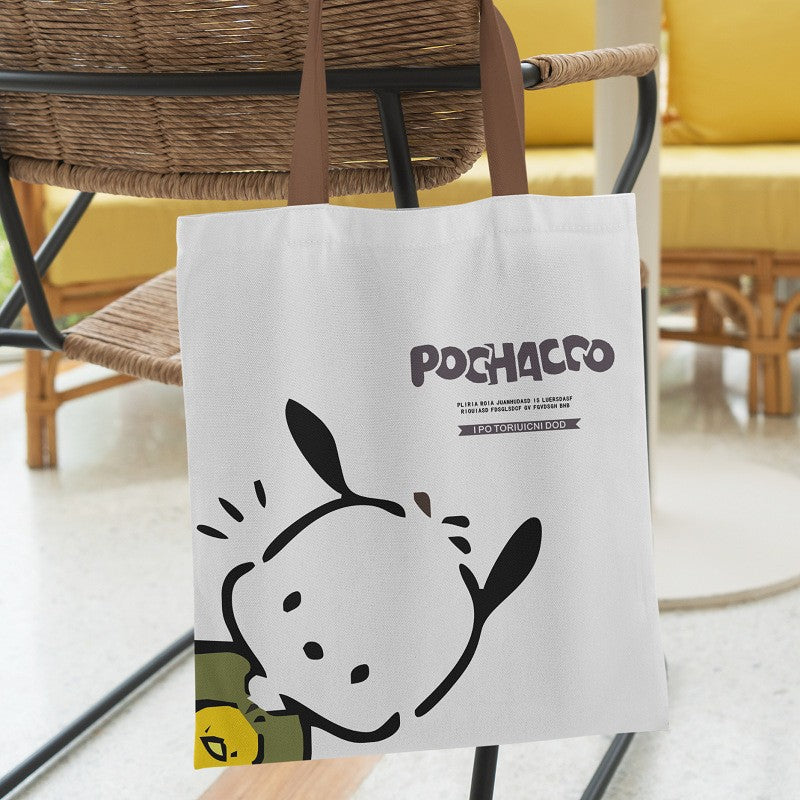 Cute Cartoon Pacha Dog Canvas Portable Large Capacity Good-looking Handbags