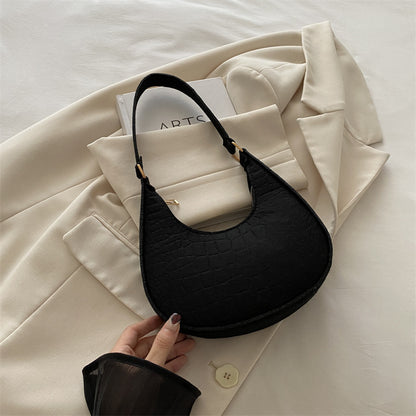 Women's Simple Texture Pouches Autumn Fashion Underarm Shoulder Bags