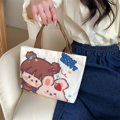 Canvas Female Cartoon Cabs Fashion Korean Handbags