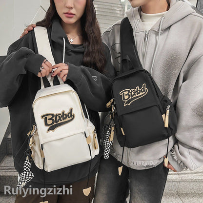 Male Letter Fashion Couple Campus Shopping Waist Packs