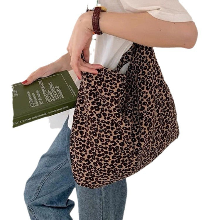 Floral Canvas Simple Large Capacity Leopard Handbags