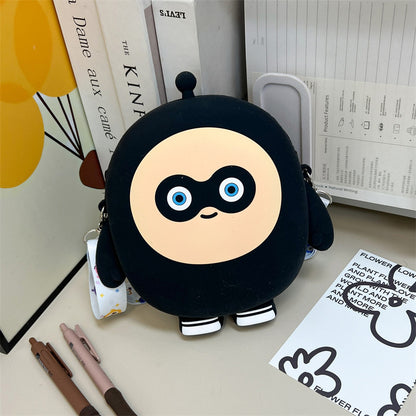 Poupée d'oeuf de dessin animé pour enfants en silicone mignon rangement porte-monnaie pour enfants