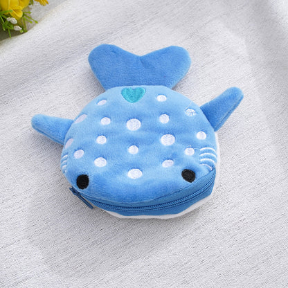 Shark Plush Cute Pendant Cable Zipper Children's Coin Purse