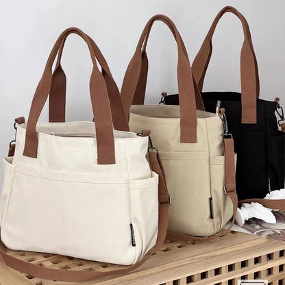 Homemade Zipper Commuter Thickened Canvas Versatile Crossbody Bags