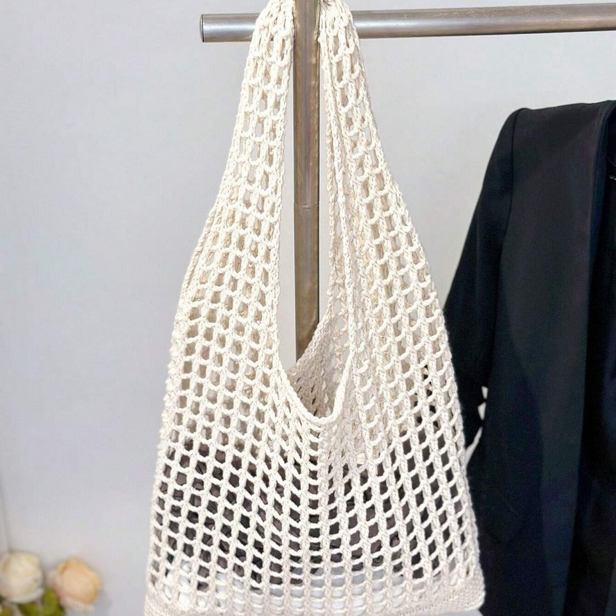 Women's Knitted Hollow Beach Woven Shopping Bags