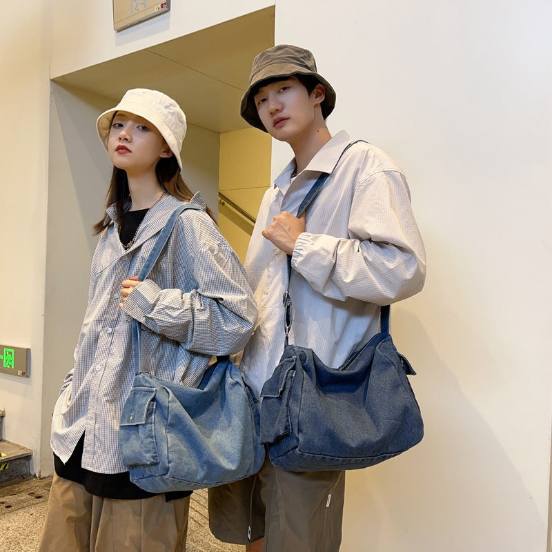 Women's Denim Canvas Fashion Simple Leisure College Shoulder Bags