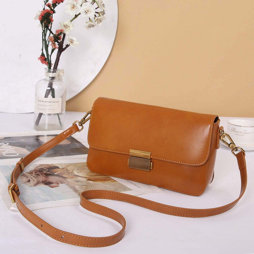 Women's Vintage Vegetable Tanned Cowhide Small Square Crossbody Bags