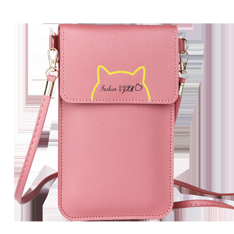 Women's Fashion Leather Touch Screen Mobile Retro Phone Bags