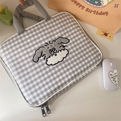 Sacs de rangement pour ordinateur portable à carreaux mignons de dessin animé