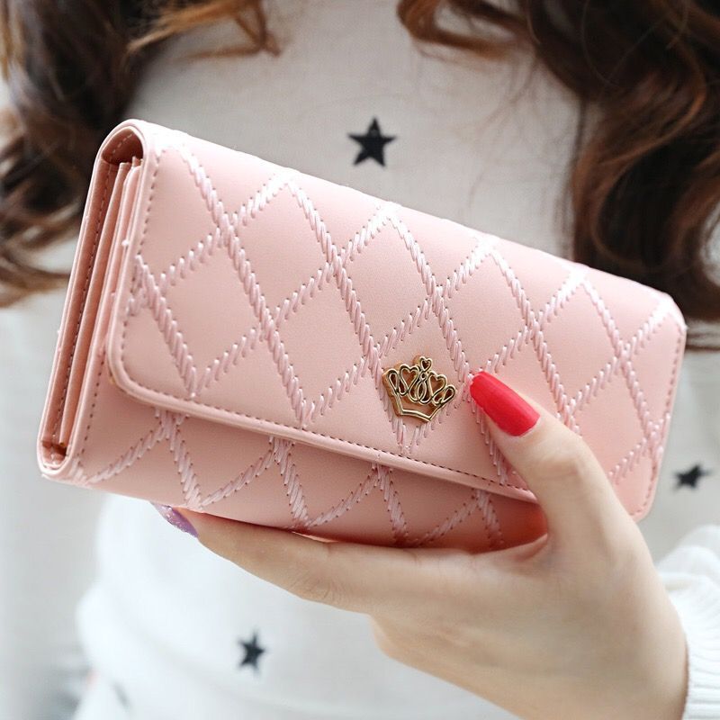 Women's Capacity Long Thin Fashion Mobile Rhombus Ladies Wallets