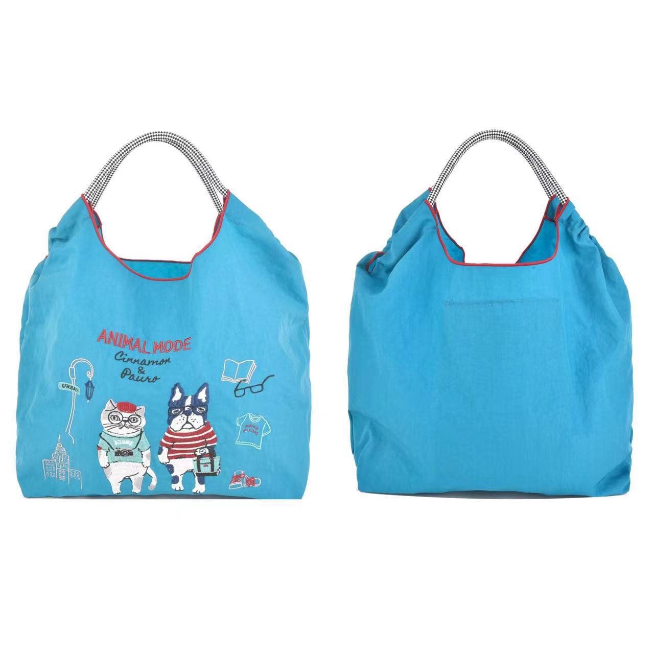 Embroidered Shopping Nylon Environmental Protection Commuter Shoulder Bags