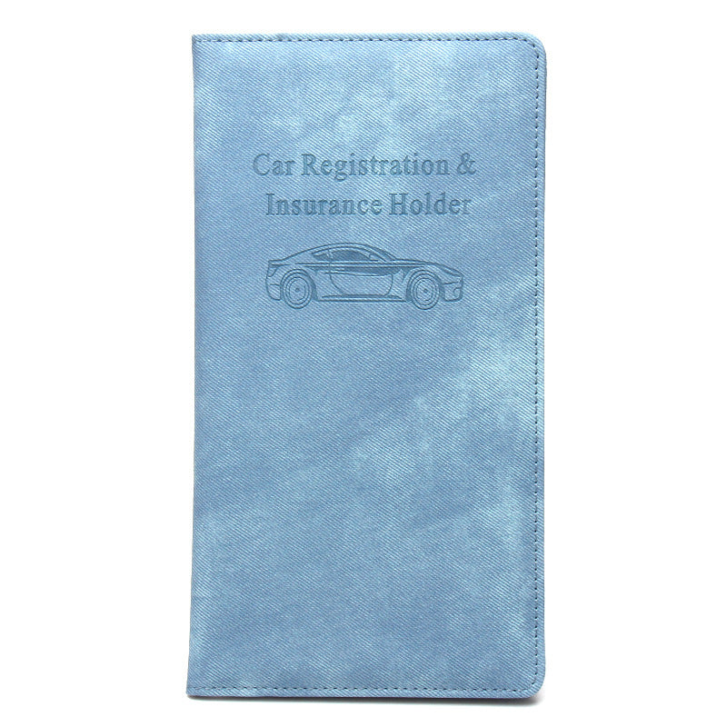 Housse en tissu denim pour voiture avec clip d'assurance et carte d'identité