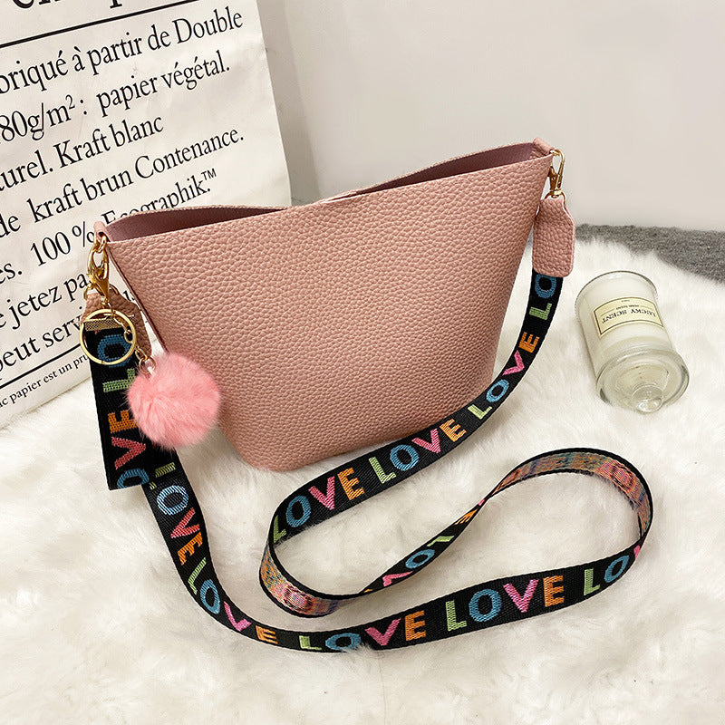 Attractive Printing Girdle Litchi Pattern Decoration Crossbody Bags