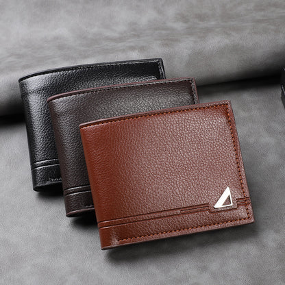 Men's Swiping Short Retro Horizontal Soft Leather Men's Wallets