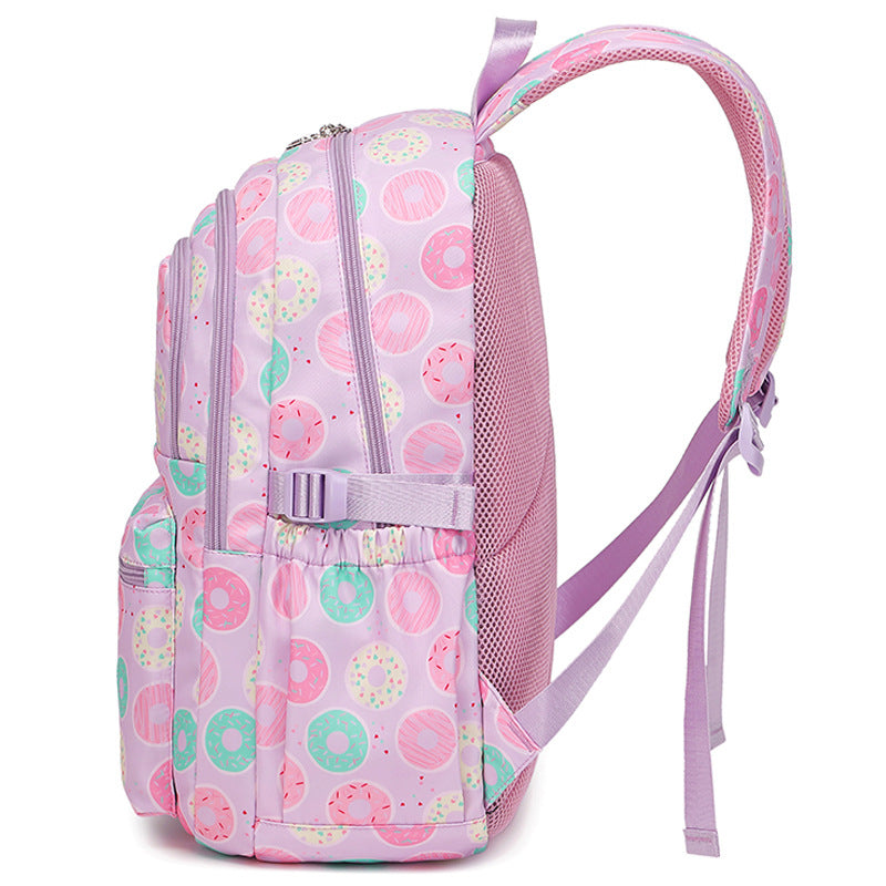 Children's Large Capacity Donut Printing Female Mother Elementary School Students' Schoolbags