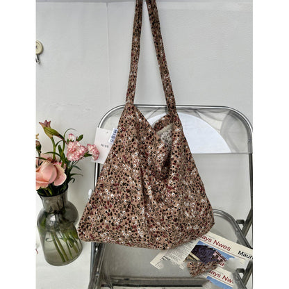 Leopard Print Floral Canvas Female White Shoulder Bags