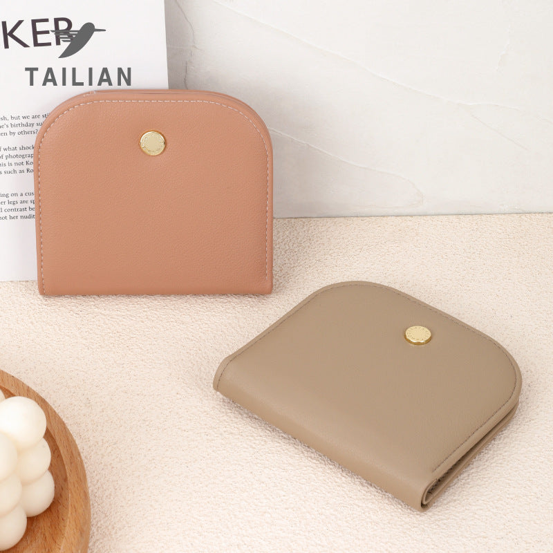 Women's Semicircle Mini Cute Compact Pure Color Ladies Wallets