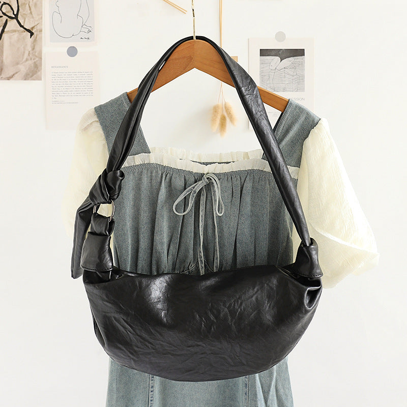 Style Retro Soft Leather Dumpling Croissant Crossbody Bags