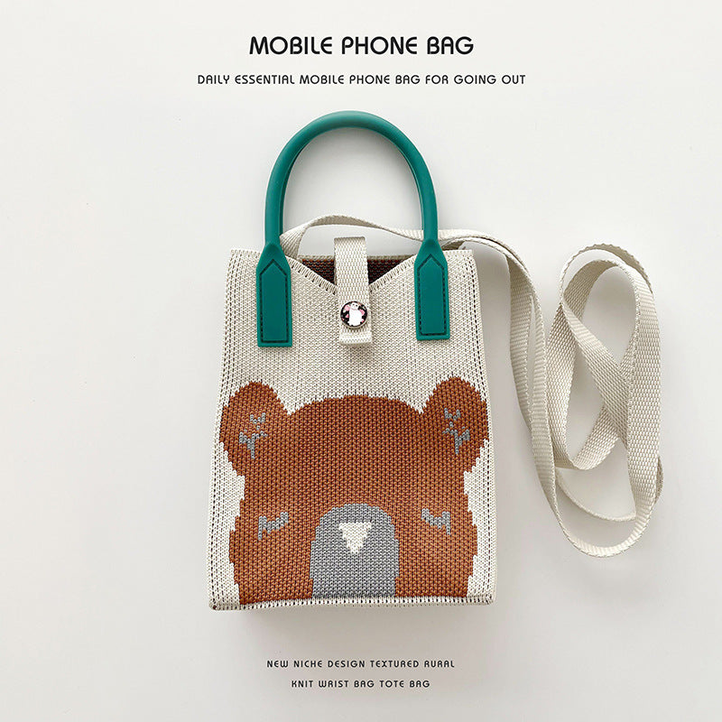 Innovative Cartoon Bear Mini Cell Design Handbags