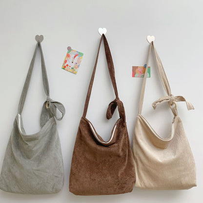 Retro Corduroy Idle Style Female Fashion Shoulder Bags