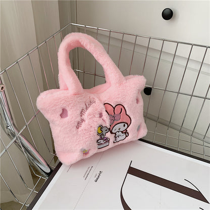 Women's Plush Clow Make-up Cute Birthday Gift Crossbody Bags