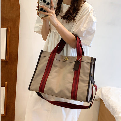 Women's Fashion Canvas Retro Niche Trendy Contrast Handbags