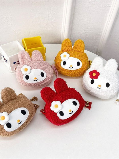 Children's Plush Rabbit Cute Flowers Mini Cartoon Bags