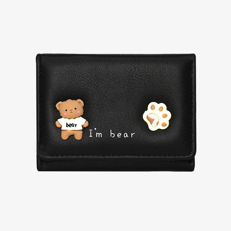 Women's Fashion Korean Style Cute Bear Simple Ladies Wallets