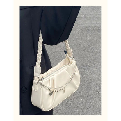 Women's Trendy Design Cloud Chain Pleated Underarm Shoulder Bags