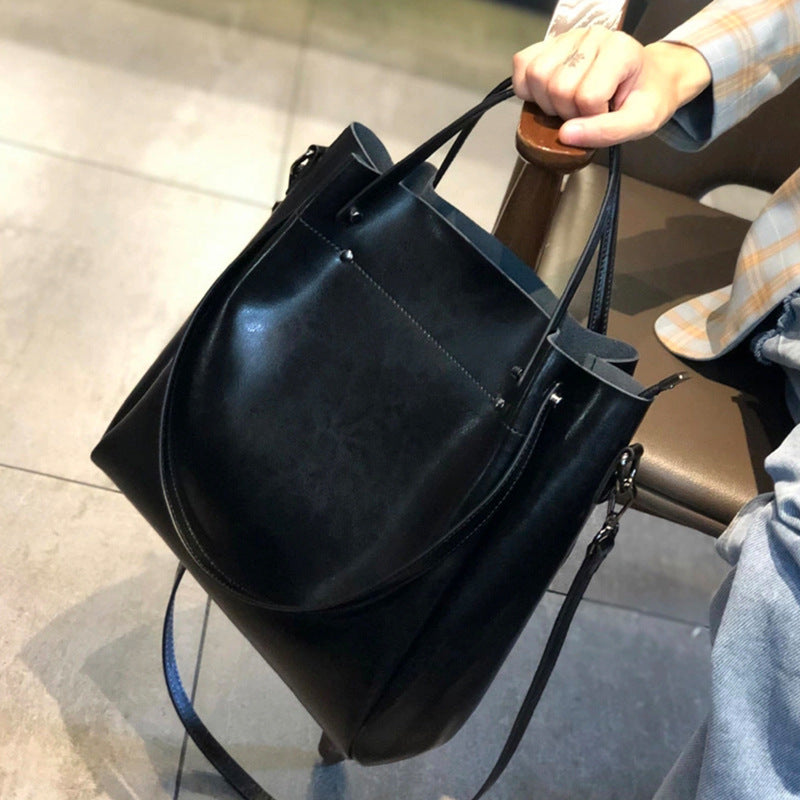 Women's Cow Leather Versatile Commuter Genuine High-grade Bags