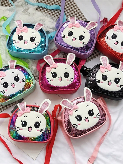 Children's Korean Style Cartoon Sequins Bunny Cute Children's Shoulder Bags