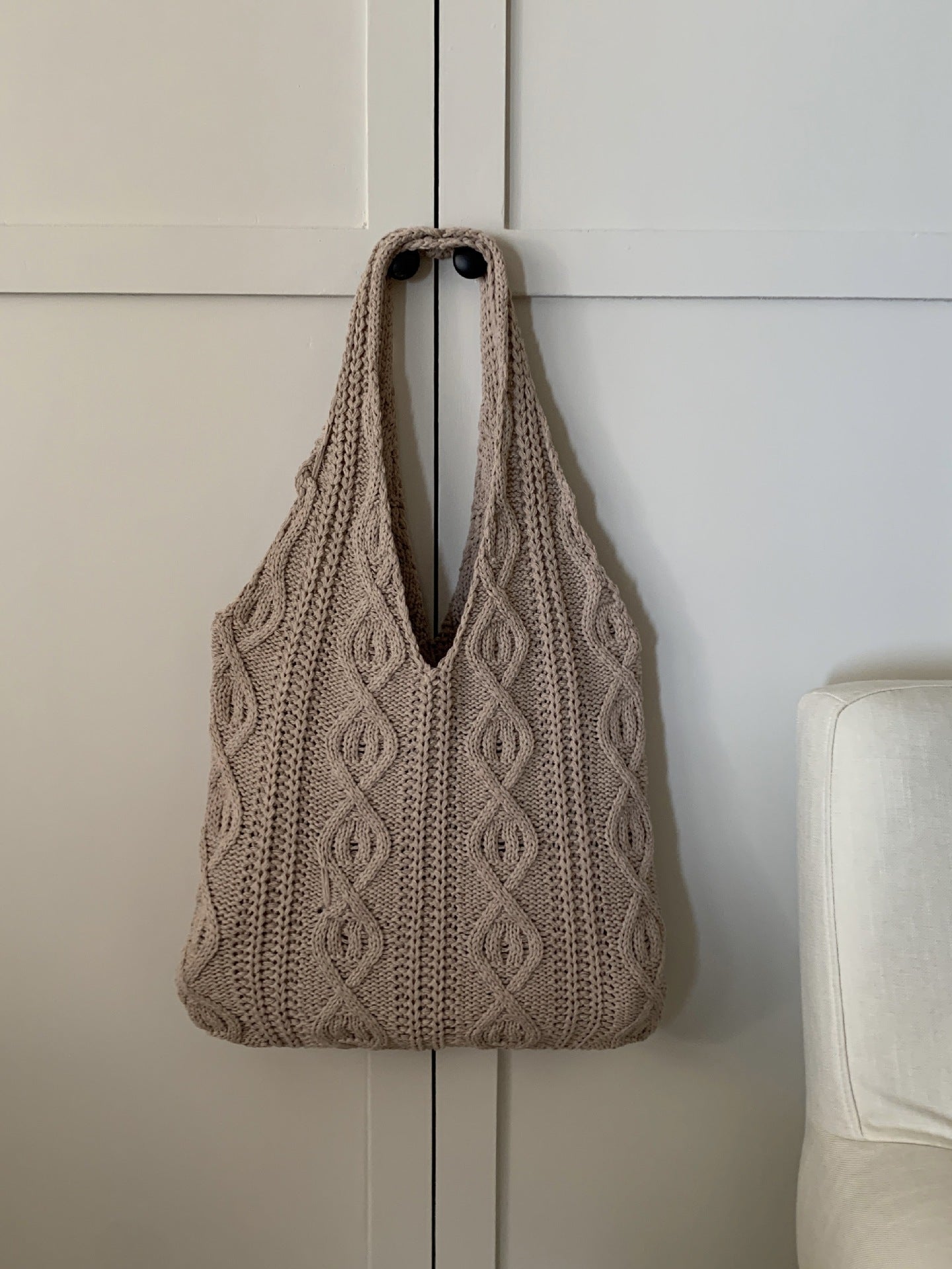 Women's Retro Knitted Handmade Wool Woven Tote Shoulder Bags