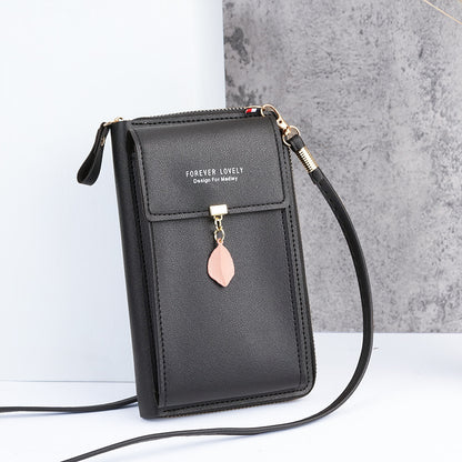 Women's Large Capacity Fashion Simple Leaf Small Phone Bags