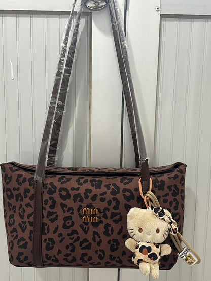 Women's High-grade Suede Underarm Popular Commuter Leopard Shoulder Bags