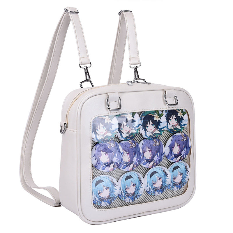 Style Uniform Square Cartoon Portable Transparent Shoulder Bags