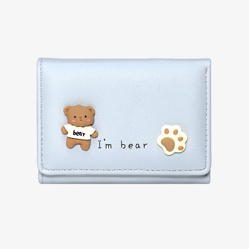 Women's Fashion Korean Style Cute Bear Simple Ladies Wallets