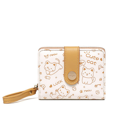 Women's Style Cute Kitten Short Zipper Coin Purses