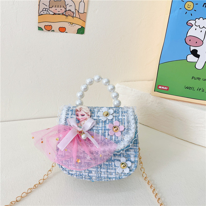 Children's Cute Small Woolen Fashionable Princess National Children's Shoulder Bags